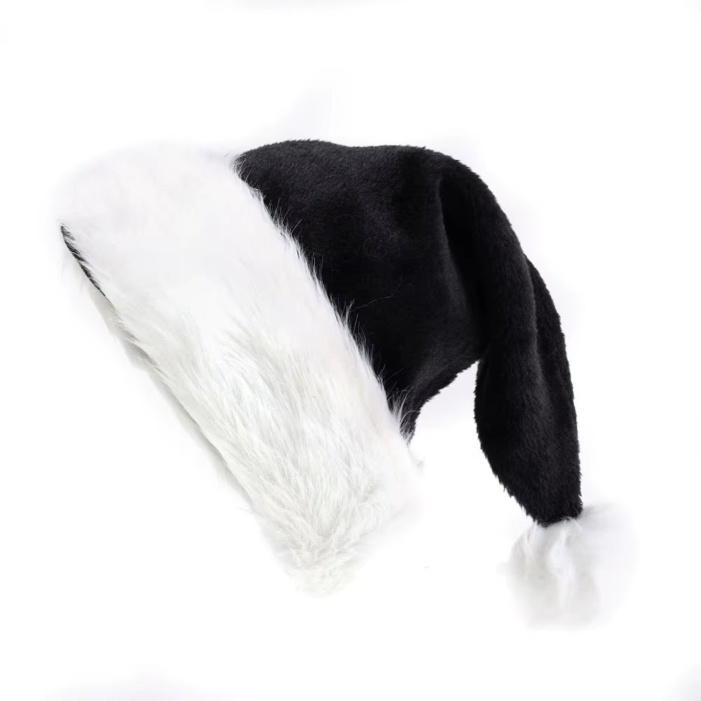 Merry Christmas Hats Thickened Long Plush Santa Claus Red Xmas Hats for Adult Kids Christmas New Year Party Decorations Gifts