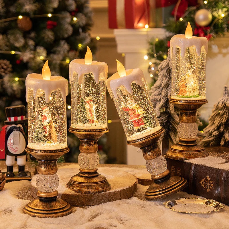 Christmas Candle Lights - Crystal Snowfall Decoration
