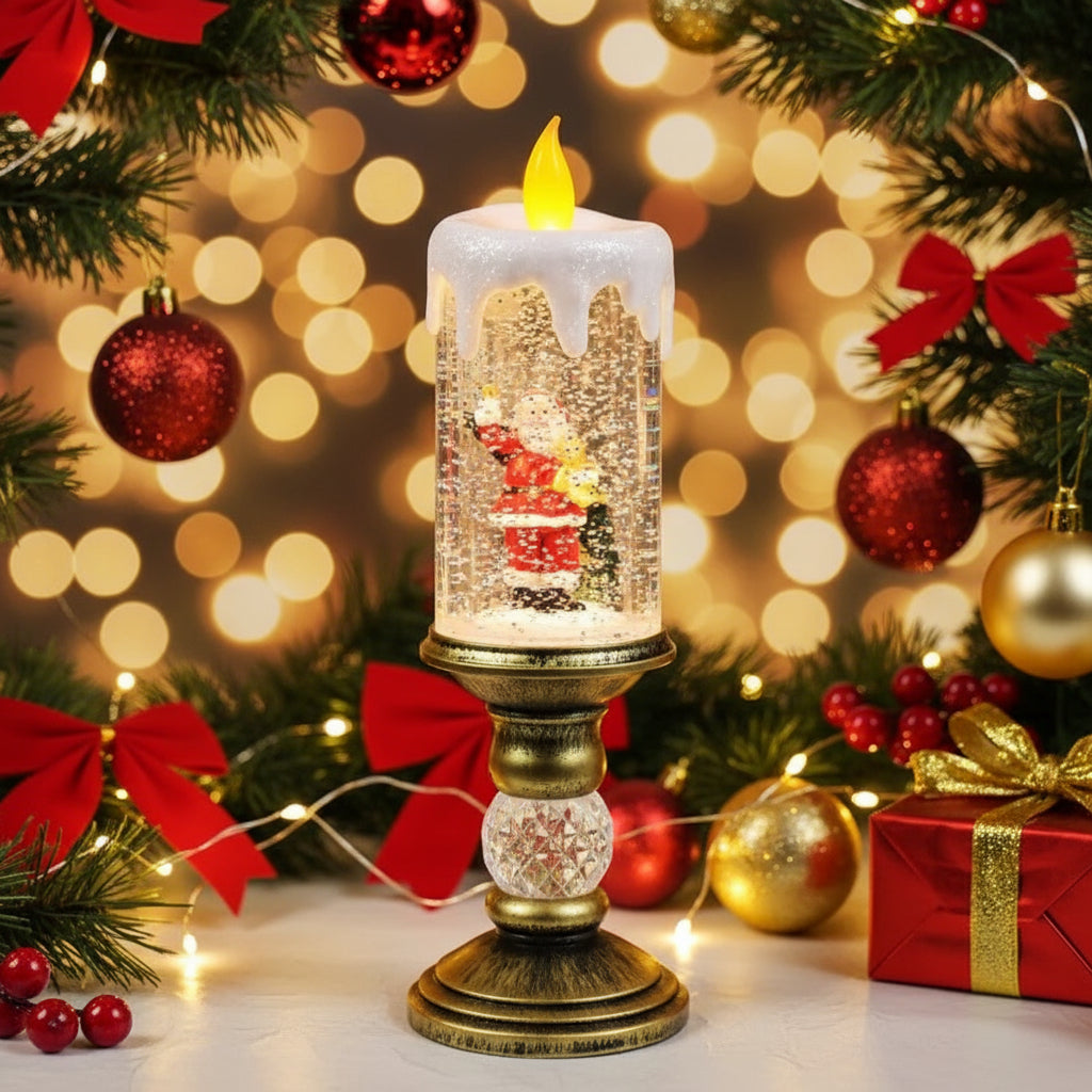 Christmas LED Candle Lights Fantasy Flameless Swirling Glitter Candle Lamp Crystal Electronic Candles for Christmas Party Decor