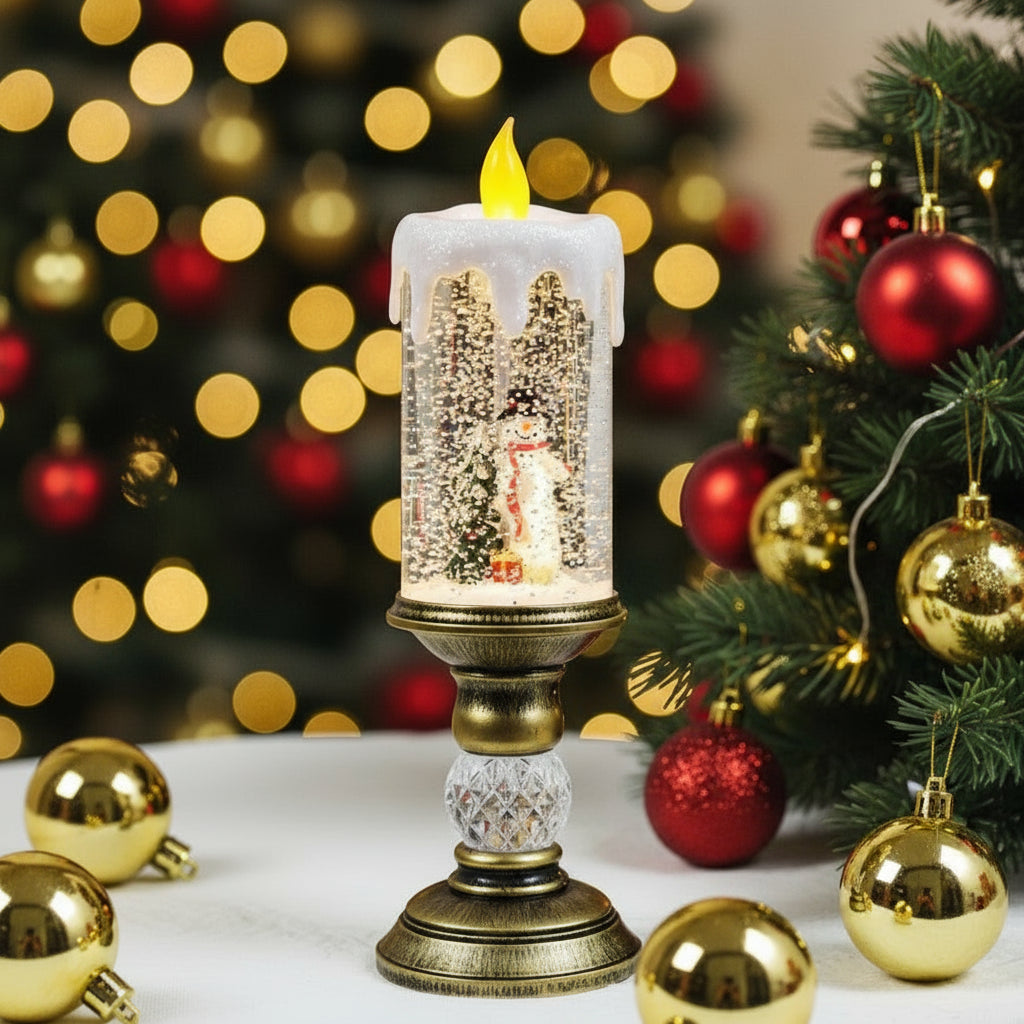 Christmas LED Candle Lights Fantasy Flameless Swirling Glitter Candle Lamp Crystal Electronic Candles for Christmas Party Decor