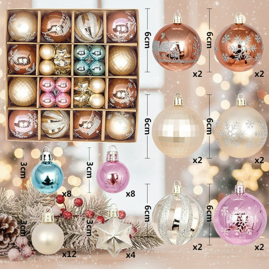 Christmas Ornaments Set with Decorative Balls 44pcs