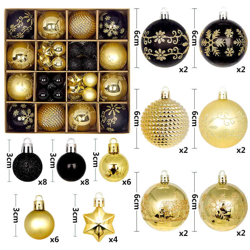 Christmas Ornaments Set with Decorative Balls 44pcs