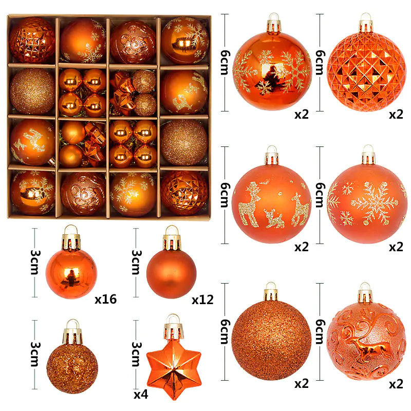Christmas Ornaments Set with Decorative Balls 44pcs