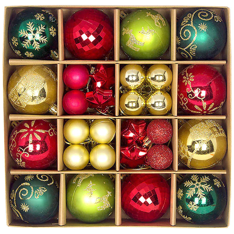 Christmas Ornaments Set with Decorative Balls 44pcs