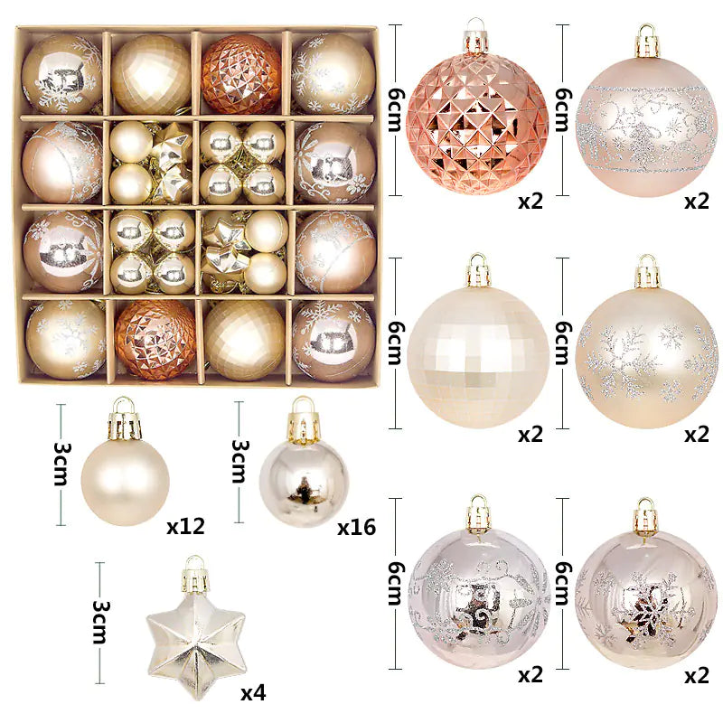 Christmas Ornaments Set with Decorative Balls 44pcs