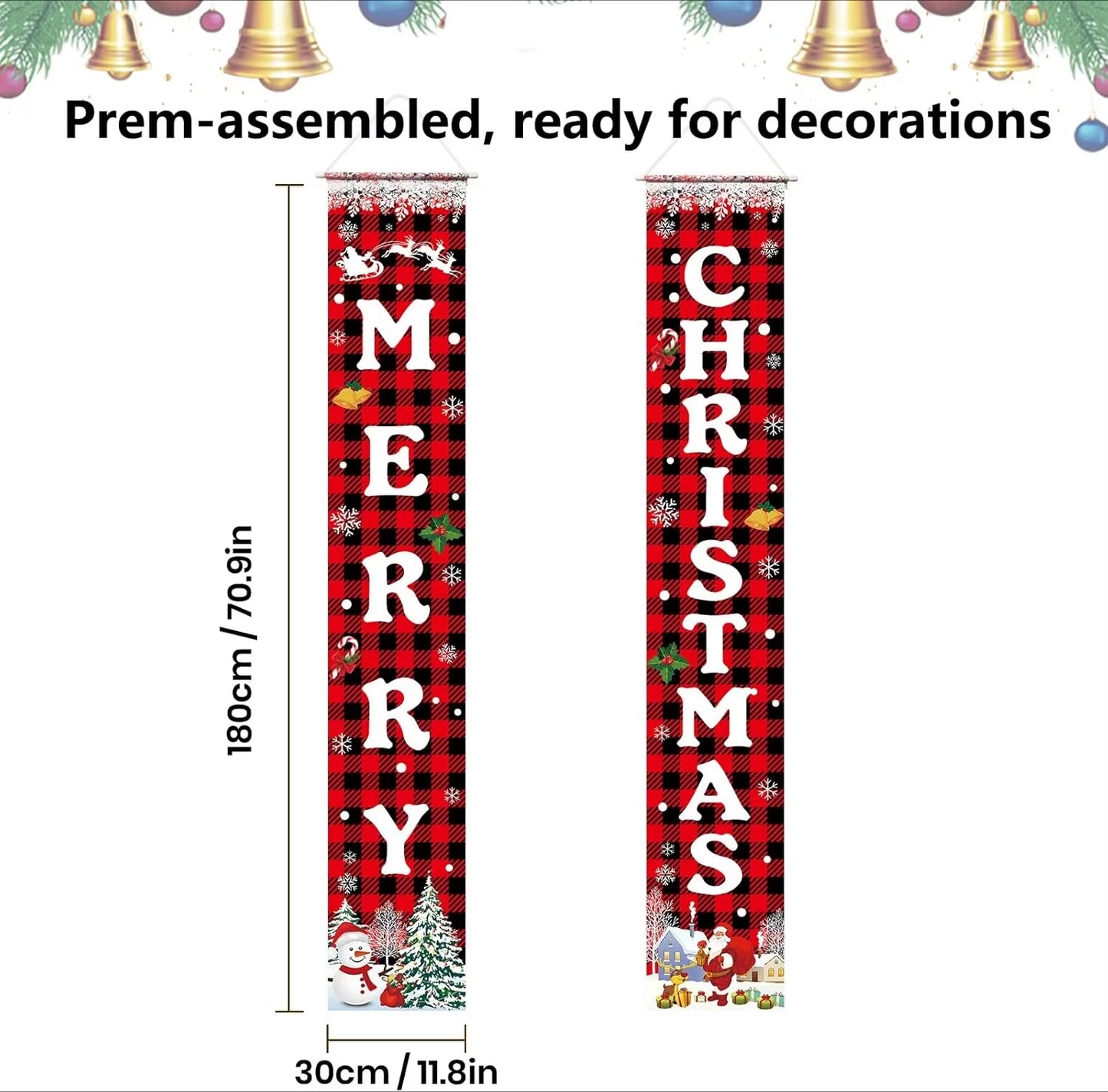 Christmas Decorations Merry Christmas Banner Xmas Porch Door Sign Welcome Banner for Wall Home Party Decor Christmas Decorations
