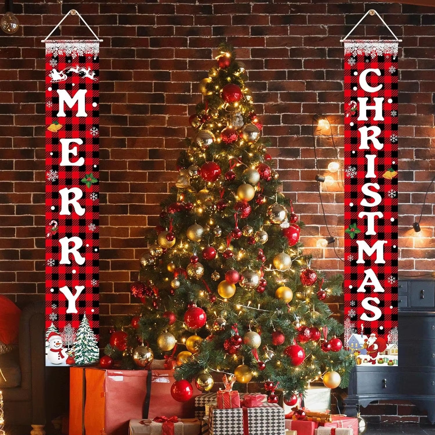 Christmas Decorations Merry Christmas Banner Xmas Porch Door Sign Welcome Banner for Wall Home Party Decor Christmas Decorations